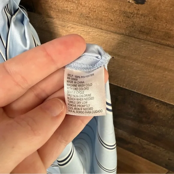 Alex Marie Blue and White Buttoned Midi Dress - Picture 9 of 9